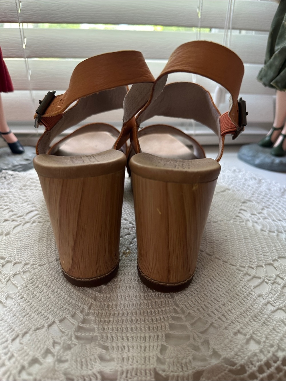 Timberland Orange Leather Slingback Wedge Sandals size 10 - Picture 5 of 10